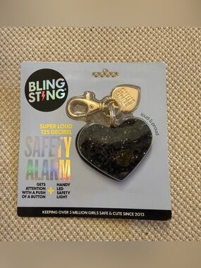 Bling Sting Safety Alarm Keychain - Black